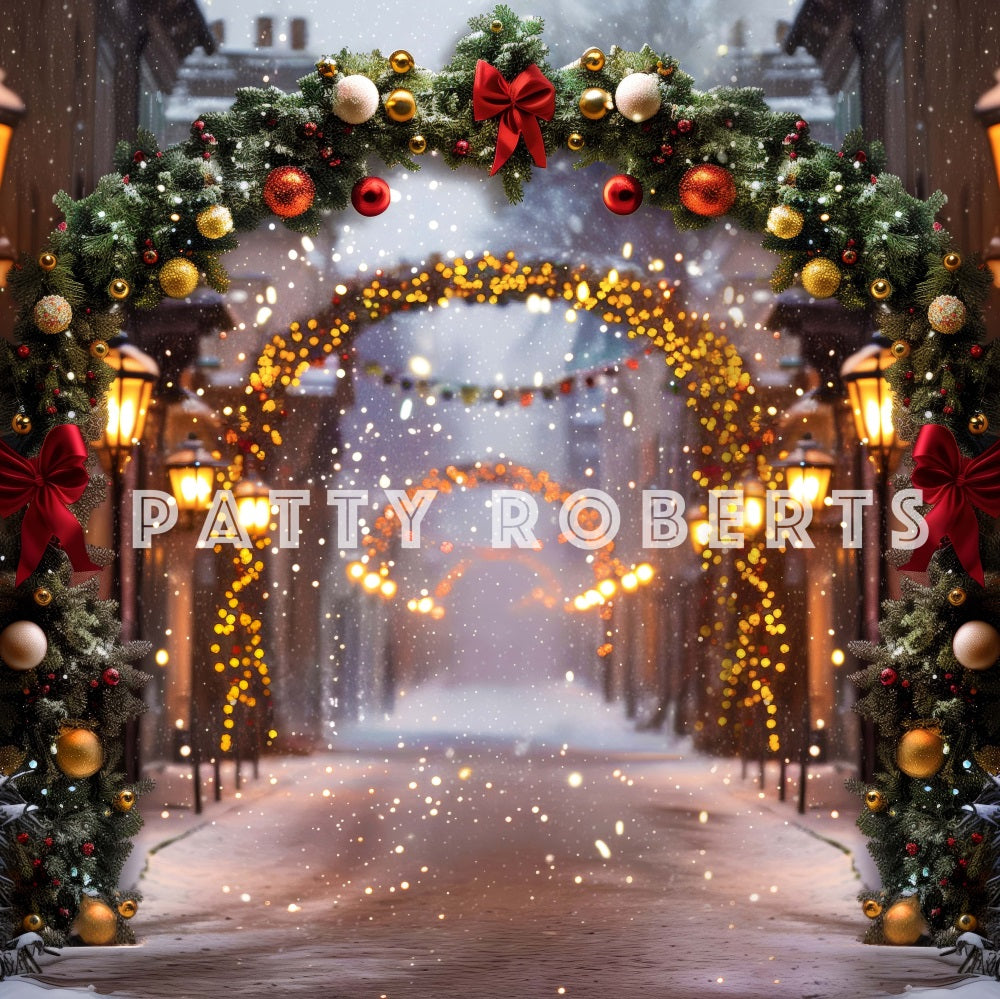 Kate Christmas Street Arch Backdrop Designed by Patty Robert - Kate Backdrop AU