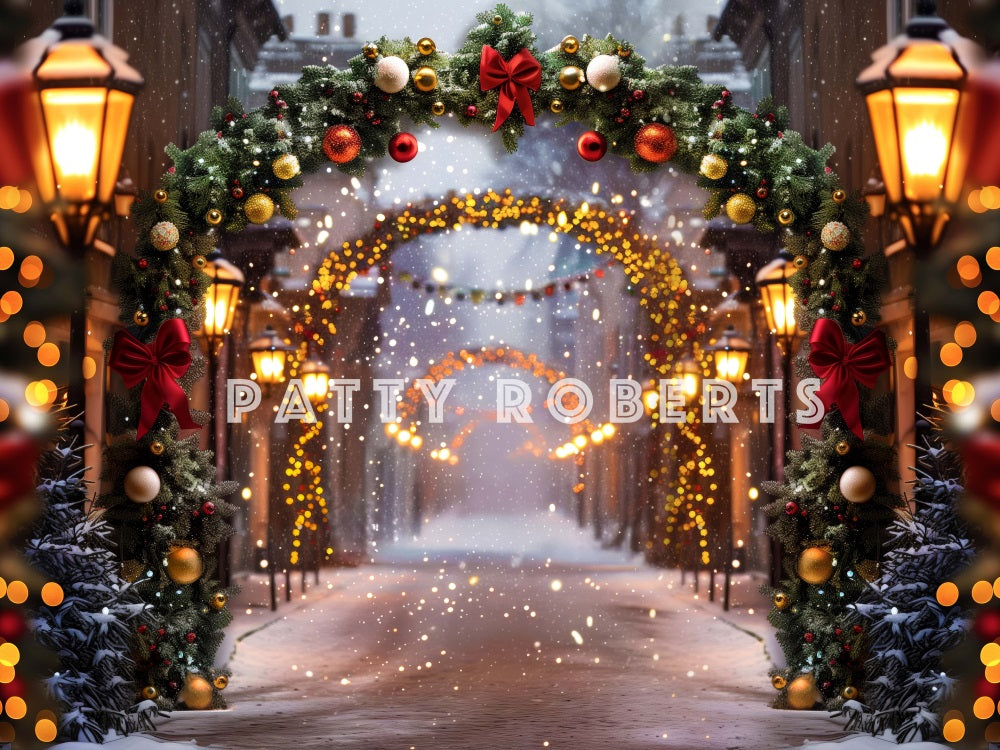 Kate Christmas Street Arch Backdrop Designed by Patty Robert - Kate Backdrop AU