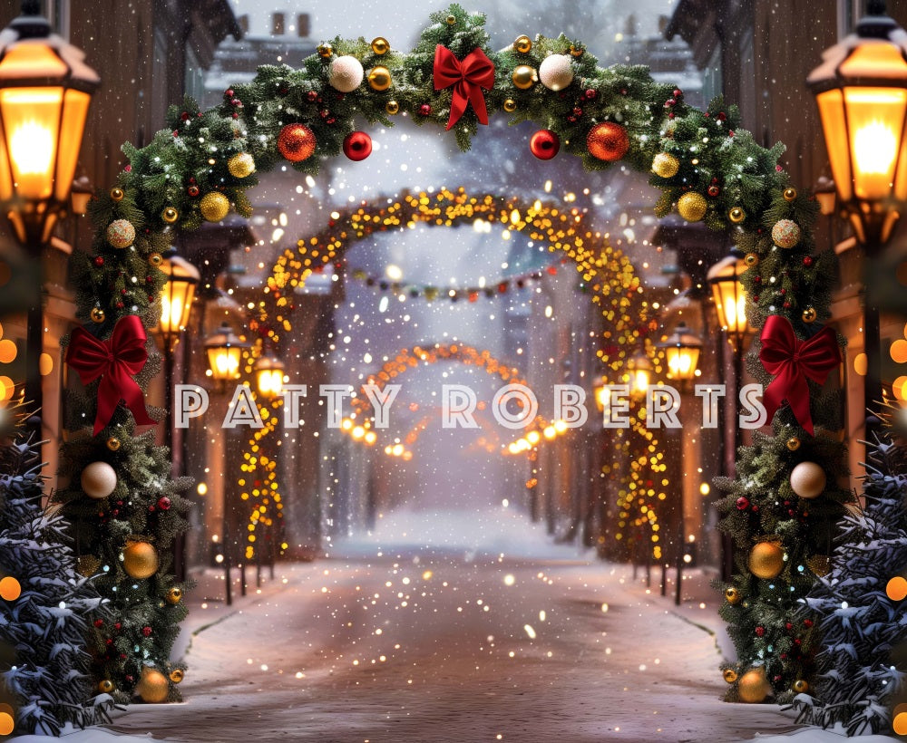 Kate Christmas Street Arch Backdrop Designed by Patty Robert - Kate Backdrop AU