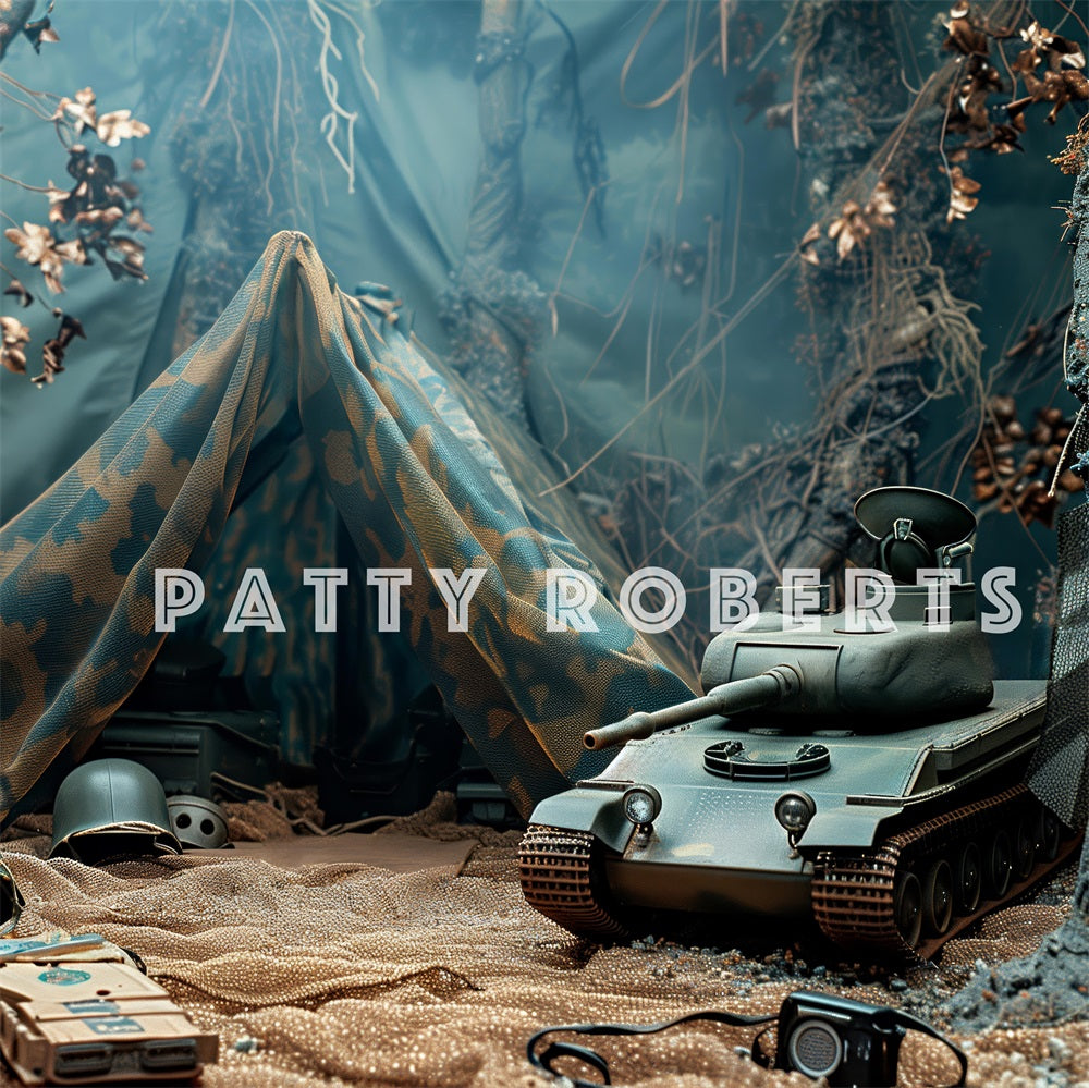 Kate Military Buy Tank Tent Backdrop Designed by Patty Robert - Kate Backdrop AU