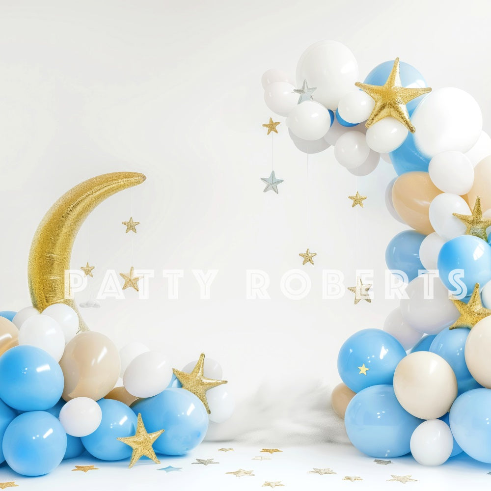 Kate Moon Balloons Cake Smash Backdrop Designed by Patty Robert - Kate Backdrop AU