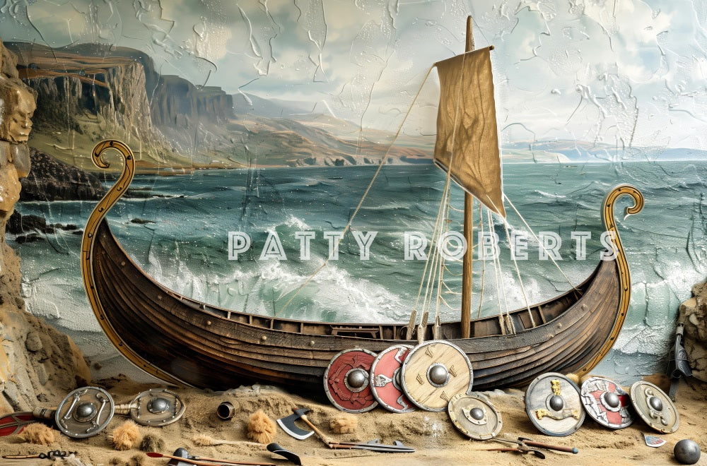 Kate Viking Ship Backdrop Designed by Patty Robert - Kate Backdrop AU