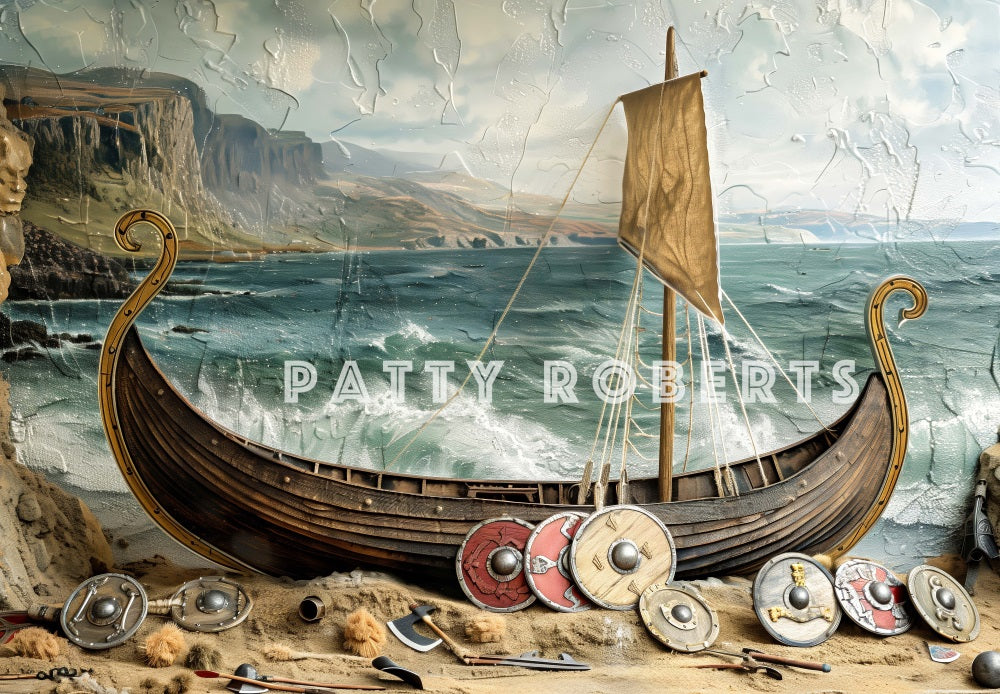 Kate Viking Ship Backdrop Designed by Patty Robert - Kate Backdrop AU
