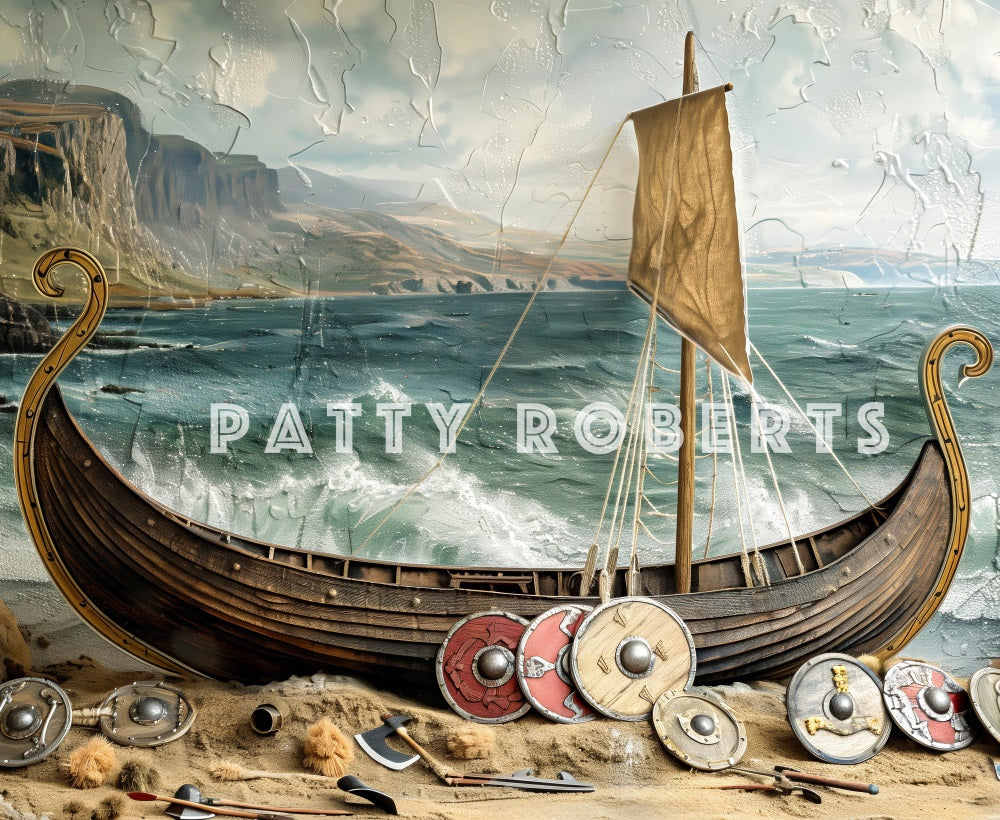 Kate Viking Ship Backdrop Designed by Patty Robert - Kate Backdrop AU