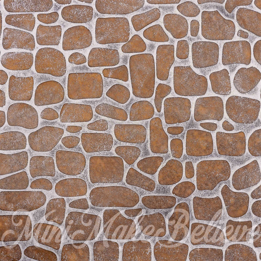 Kate Brown Cobblestone White Outline Backdrop Designed by Mini MakeBelieve - Kate Backdrop AU