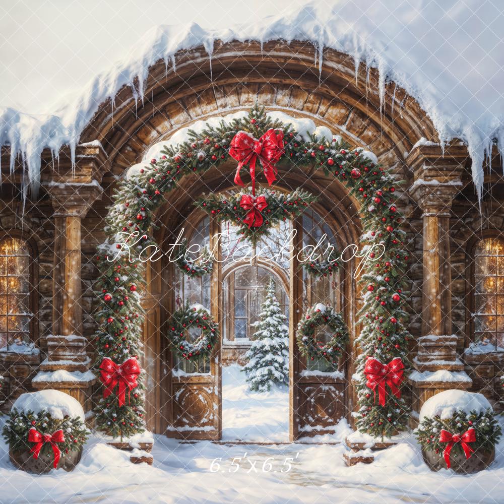 Kate Christmas Arch Winter Snow Gate Backdrop Designed by GQ - Kate Backdrop AU