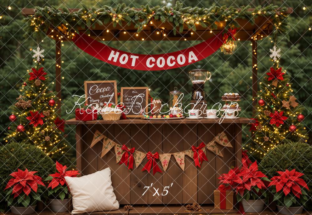 Kate Hot Cocoa Christmas Tree Backdrop Designed by Emetselch - Kate Backdrop AU
