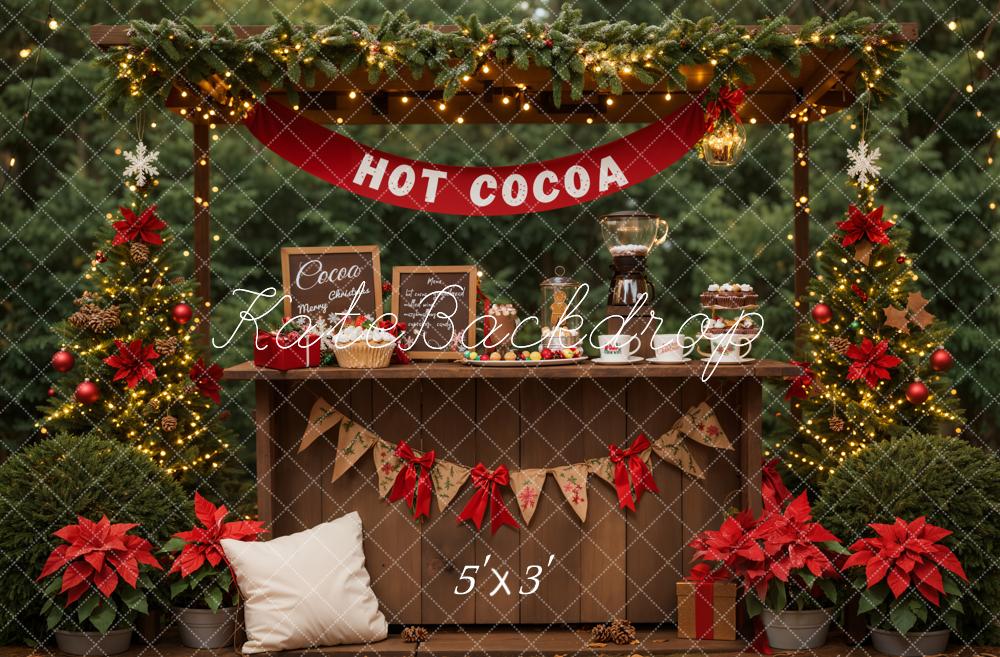 Kate Hot Cocoa Christmas Tree Backdrop Designed by Emetselch - Kate Backdrop AU