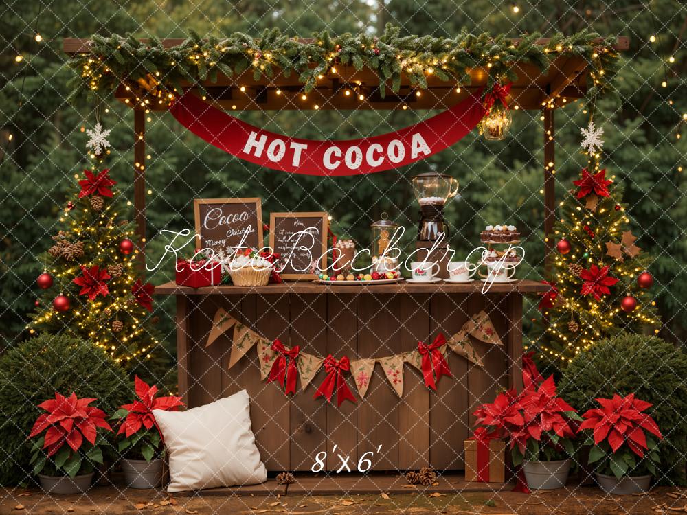 Kate Hot Cocoa Christmas Tree Backdrop Designed by Emetselch - Kate Backdrop AU