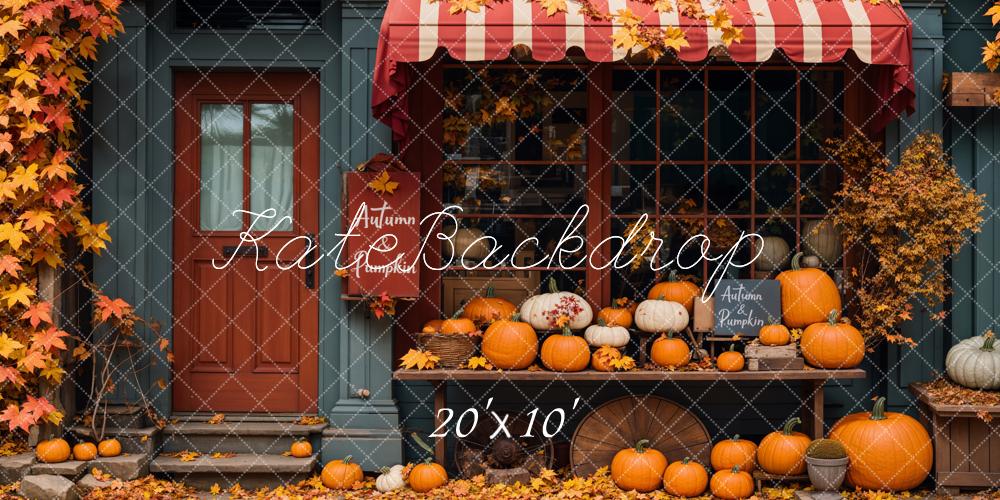 Kate Fall Store Maple Leaf Pumpkin Backdrop Designed by Emetselch - Kate Backdrop AU