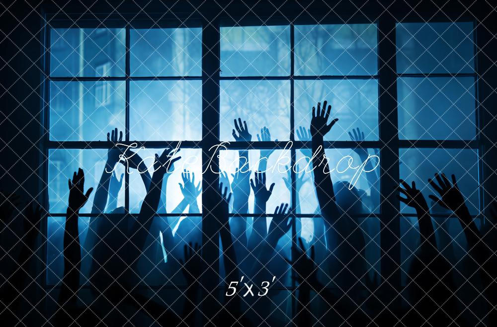 Kate Blue Night Window Raise Hand Backdrop Designed by Chain Photography - Kate Backdrop AU