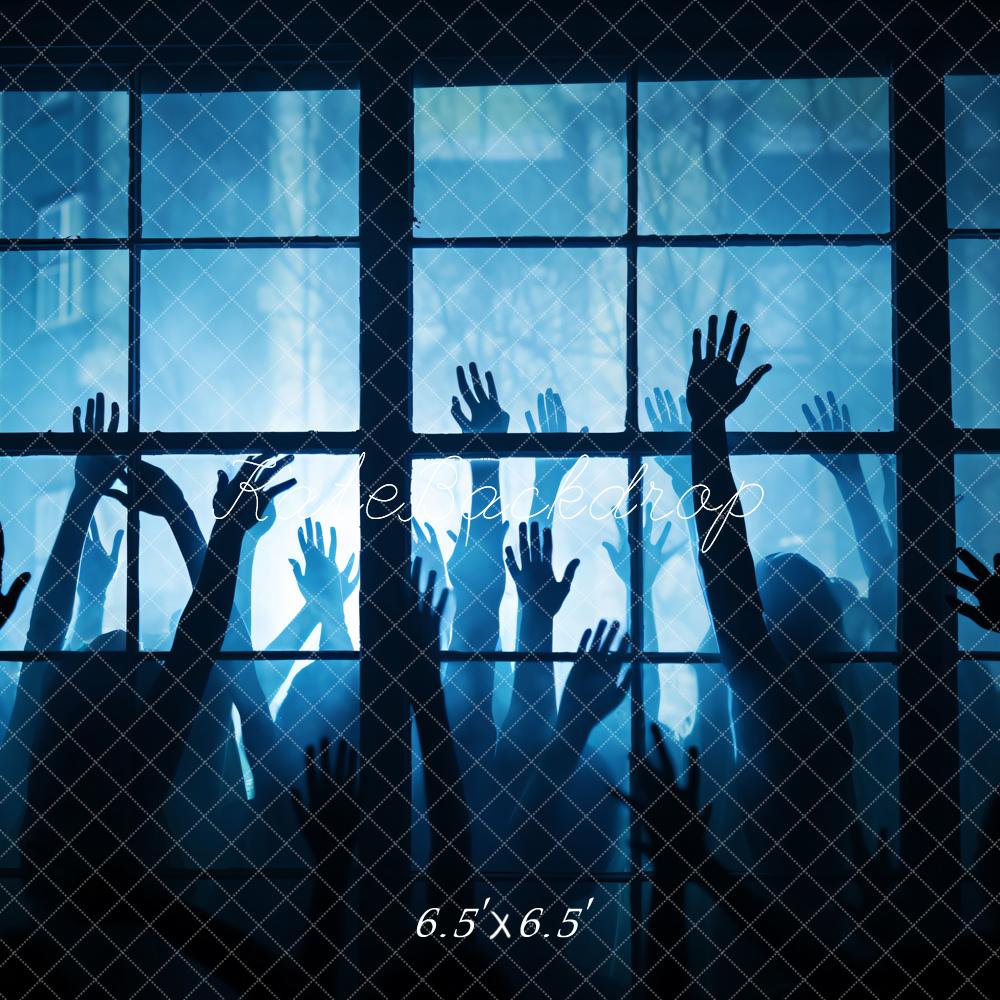 Kate Blue Night Window Raise Hand Backdrop Designed by Chain Photography - Kate Backdrop AU