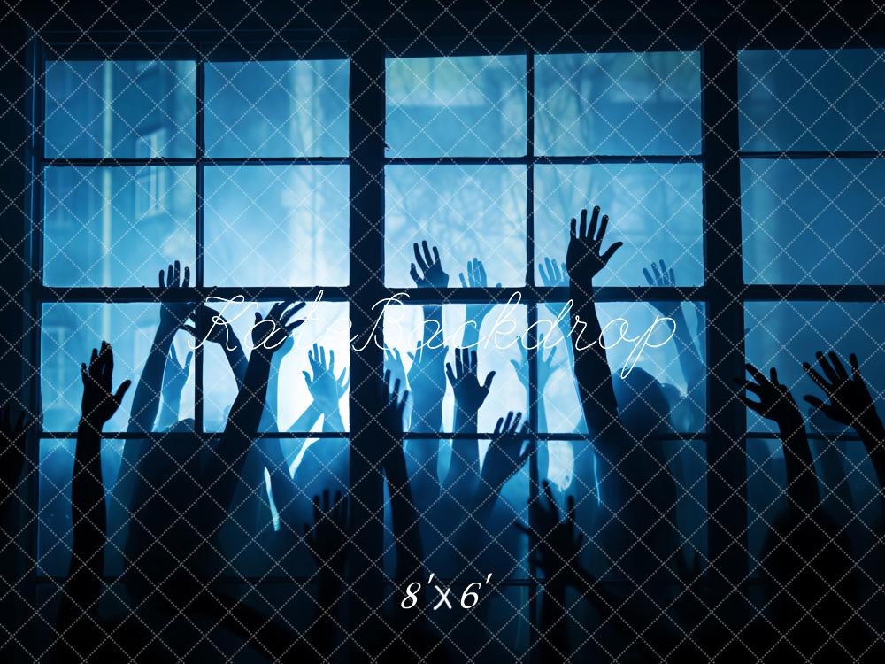 Kate Blue Night Window Raise Hand Backdrop Designed by Chain Photography - Kate Backdrop AU