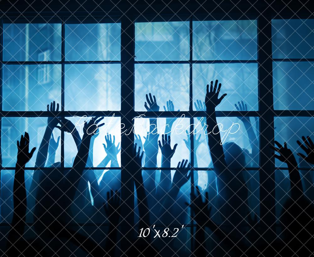 Kate Blue Night Window Raise Hand Backdrop Designed by Chain Photography - Kate Backdrop AU