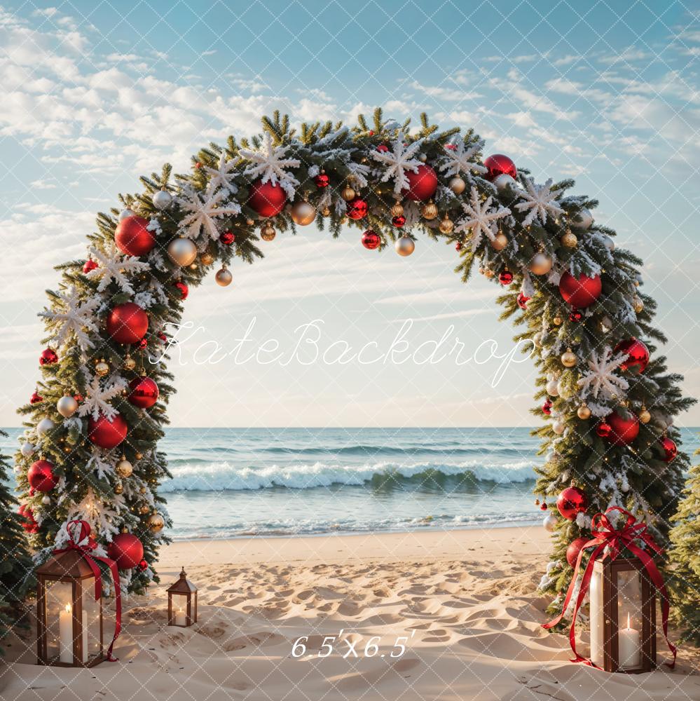 Kate Christmas Tree Arch Beach Backdrop Designed by Emetselch - Kate Backdrop AU