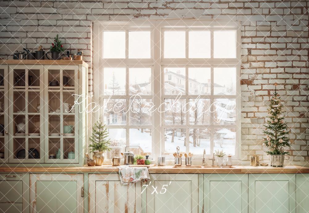 Kate Christmas Kitchen Cabinet Window Backdrop Designed by Emetselch - Kate Backdrop AU