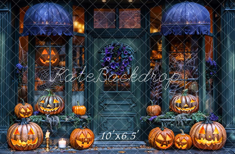 Kate Halloween Store Pumpkin Lanterns Backdrop Designed by Emetselch - Kate Backdrop AU
