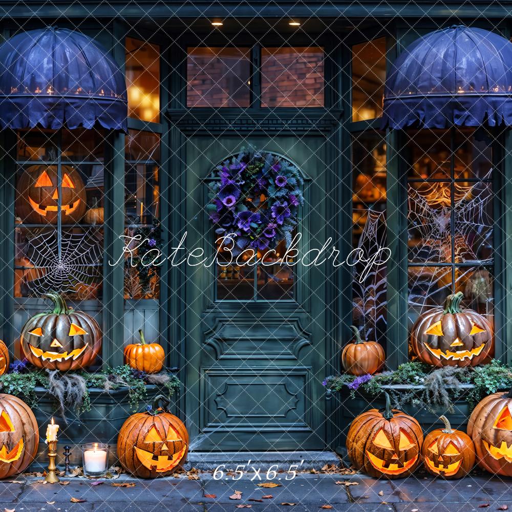 Kate Halloween Store Pumpkin Lanterns Backdrop Designed by Emetselch - Kate Backdrop AU