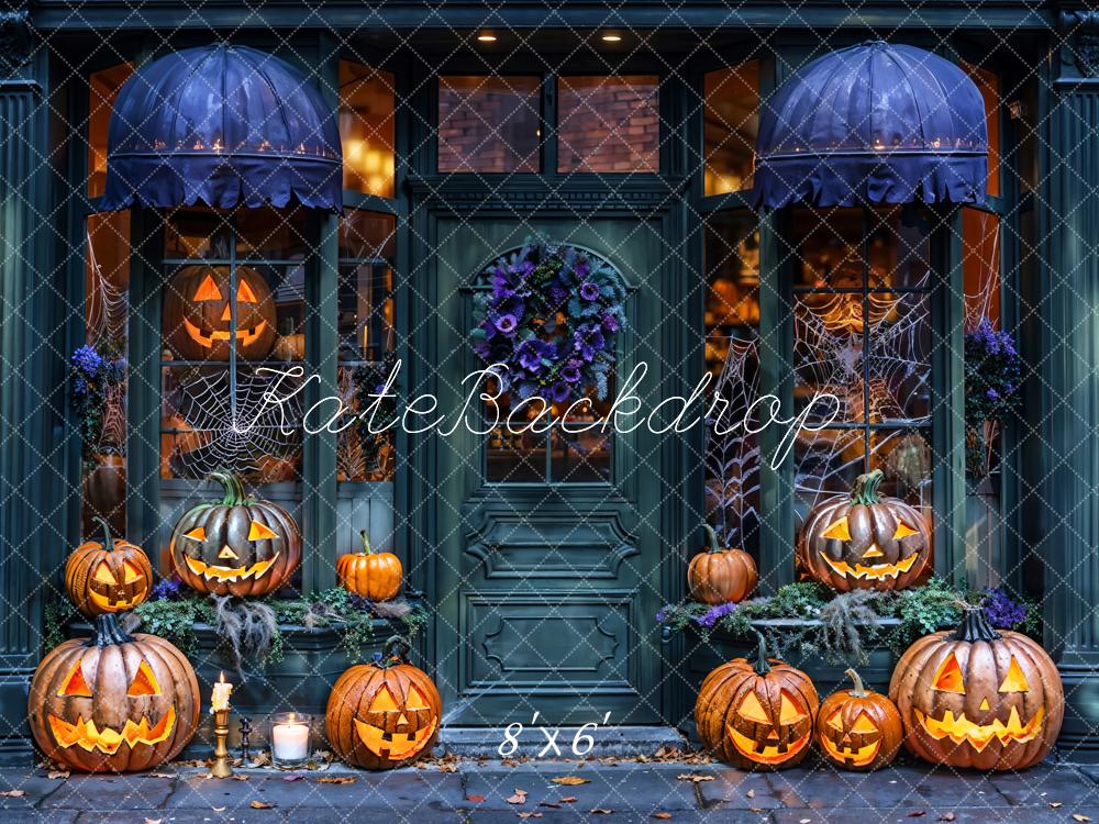 Kate Halloween Store Pumpkin Lanterns Backdrop Designed by Emetselch - Kate Backdrop AU