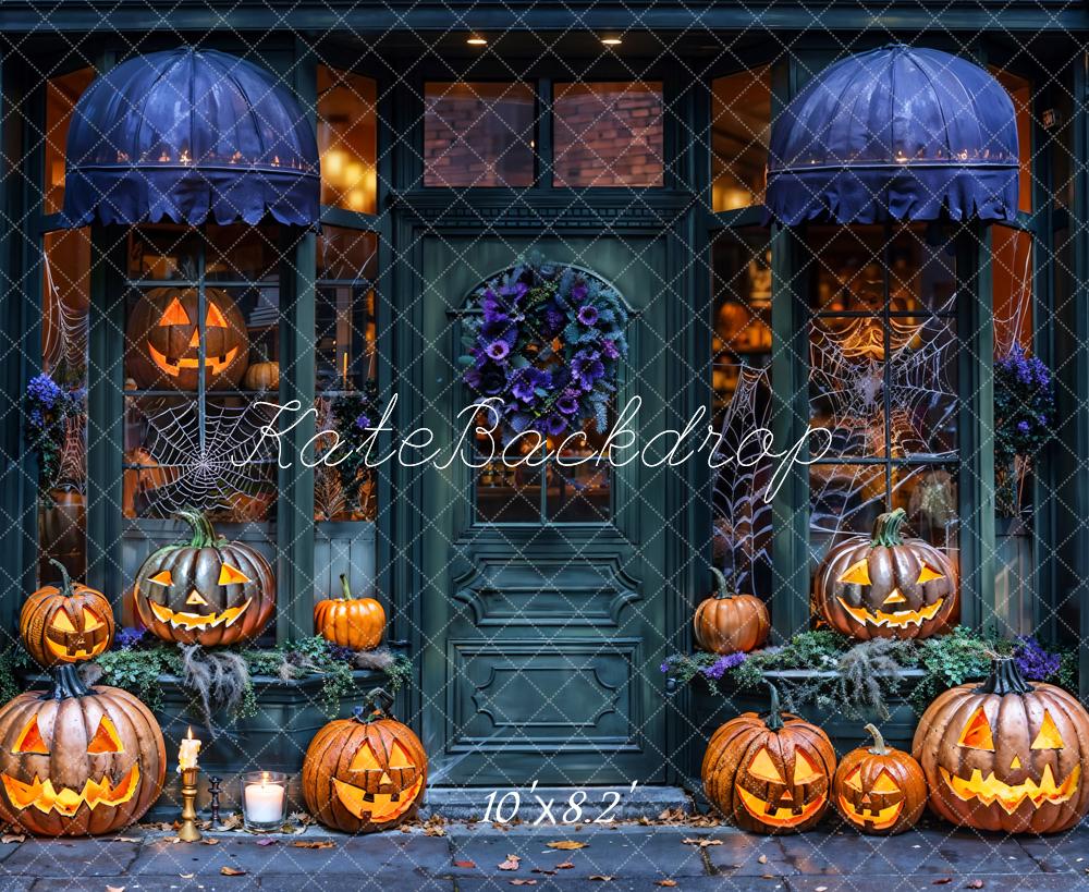 Kate Halloween Store Pumpkin Lanterns Backdrop Designed by Emetselch - Kate Backdrop AU