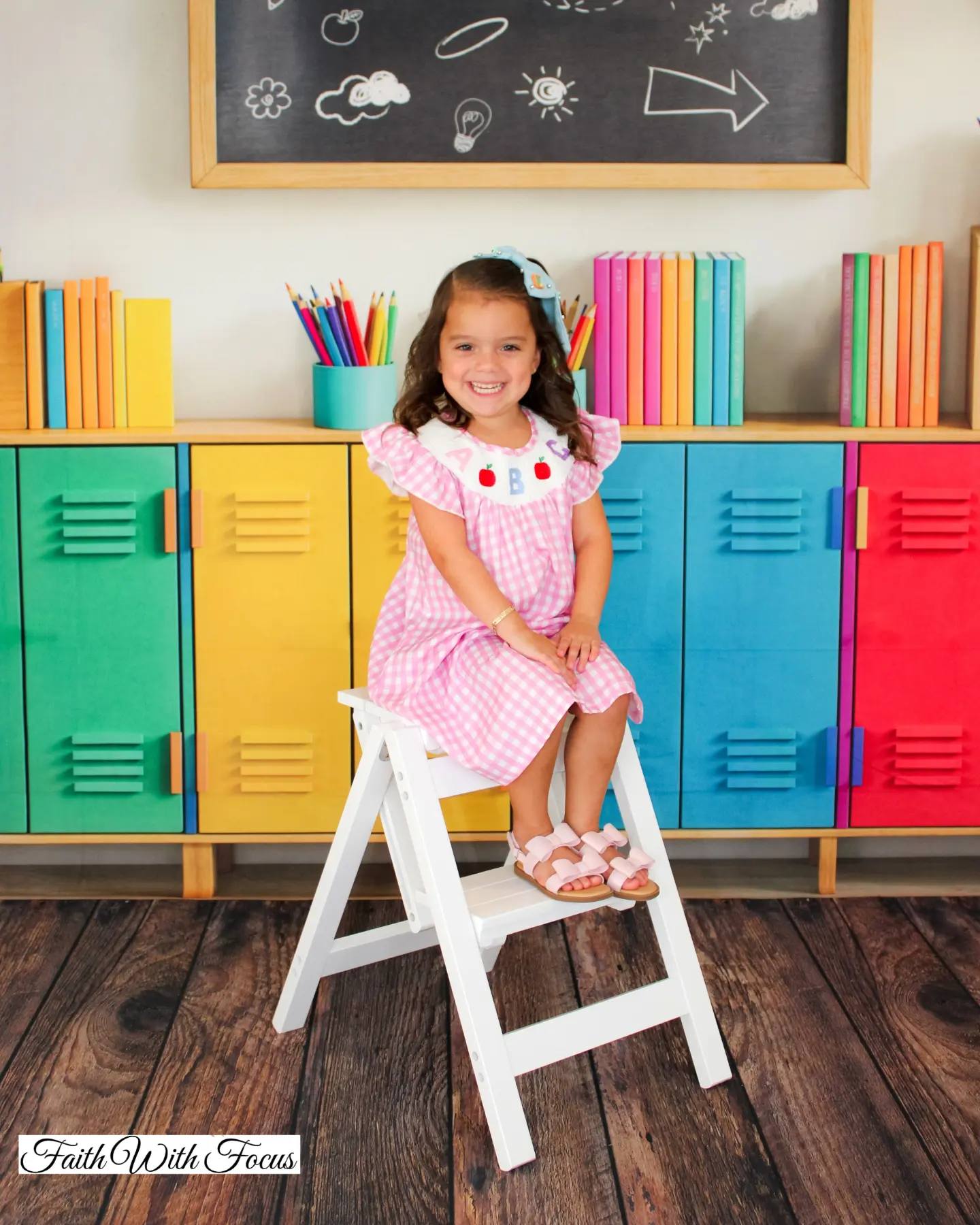 Kate Back to School Colourful Lockers Backdrop Designed by Emetselch - Kate Backdrop AU