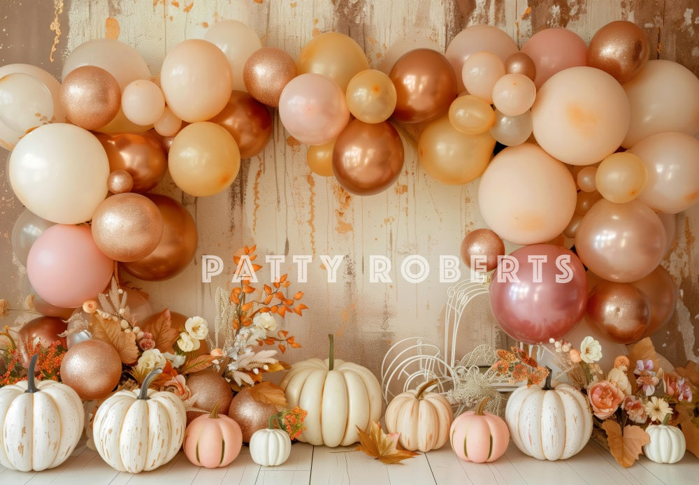 Kate Boho Fall Pumpkins Backdrop Designed by Patty Robert - Kate Backdrop AU