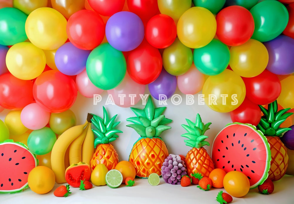 Kate Summer Fruits Balloons Arch Backdrop Designed by Patty Robert - Kate Backdrop AU