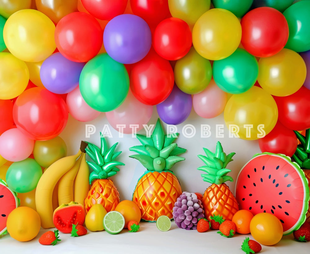 Kate Summer Fruits Balloons Arch Backdrop Designed by Patty Robert - Kate Backdrop AU