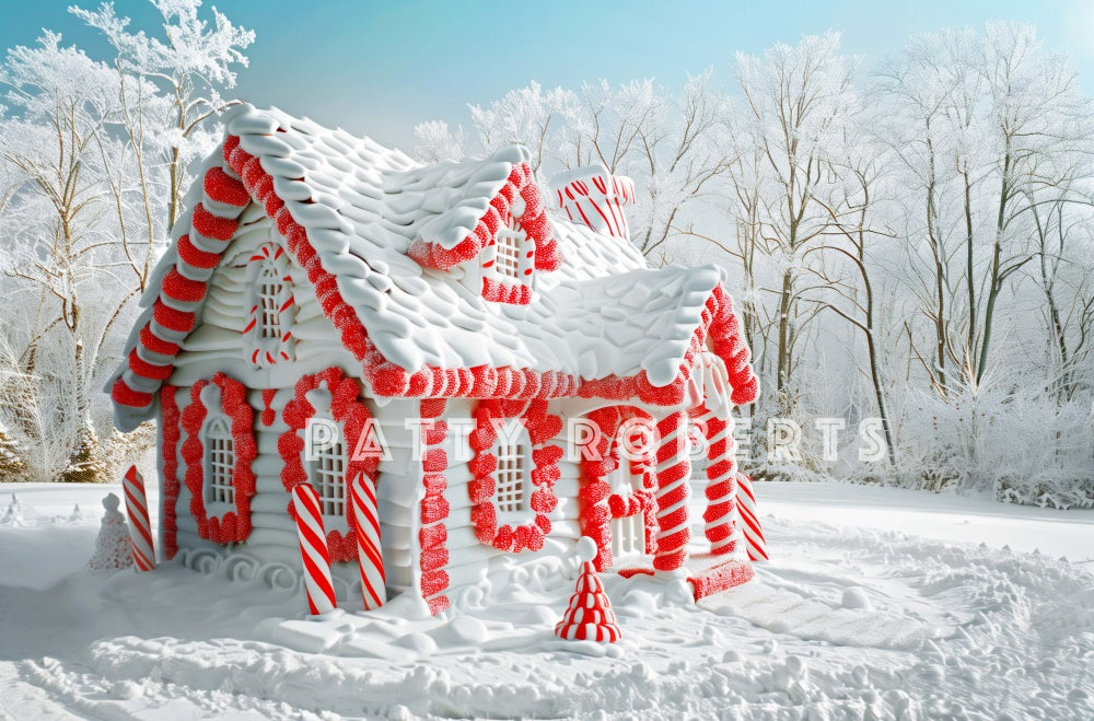 Kate Snow Covered Christmas House Backdrop Designed by Patty Robert - Kate Backdrop AU