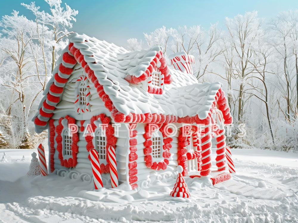 Kate Snow Covered Christmas House Backdrop Designed by Patty Robert - Kate Backdrop AU
