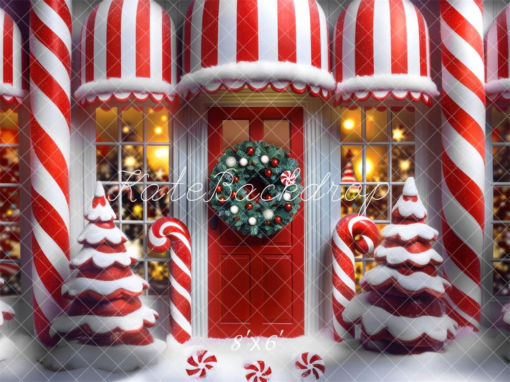Kate Christmas Candy Cane Peppermint Backdrop Designed by Mini MakeBelieve - Kate Backdrop AU