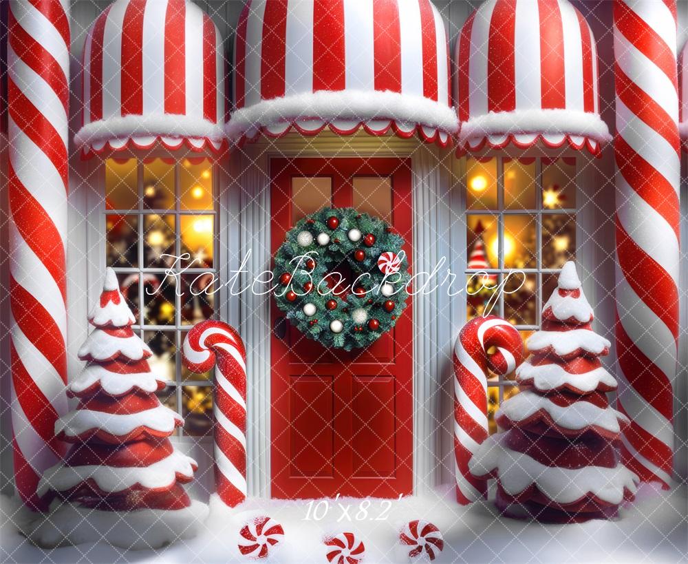 Kate Christmas Candy Cane Peppermint Backdrop Designed by Mini MakeBelieve - Kate Backdrop AU