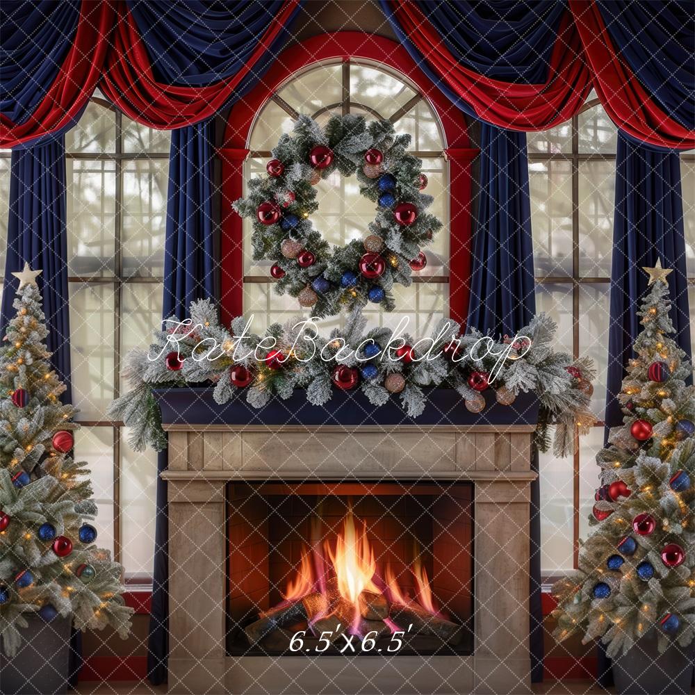 Kate Navy Red Christmas Backdrop Designed by Mini MakeBelieve - Kate Backdrop AU