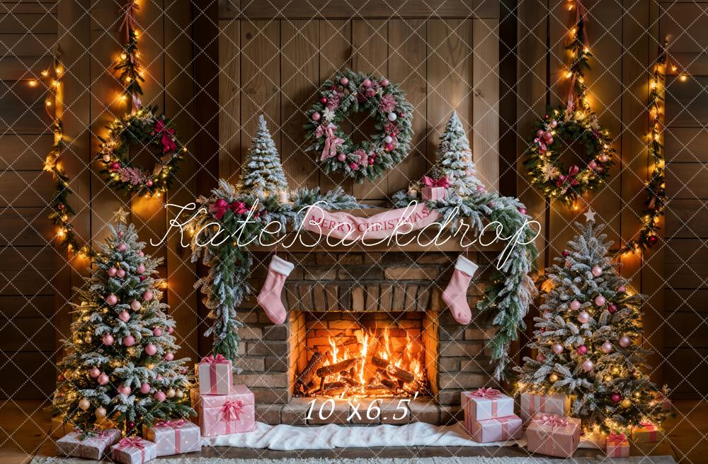 Kate Merry Christmas Fireplace Backdrop Designed by Emetselch - Kate Backdrop AU