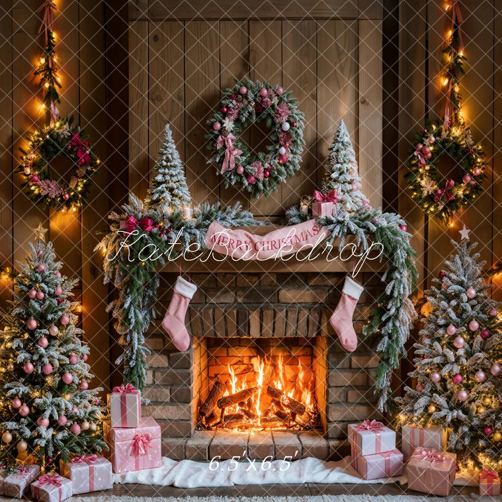 Kate Merry Christmas Fireplace Backdrop Designed by Emetselch - Kate Backdrop AU
