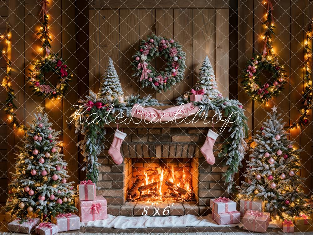 Kate Merry Christmas Fireplace Backdrop Designed by Emetselch - Kate Backdrop AU