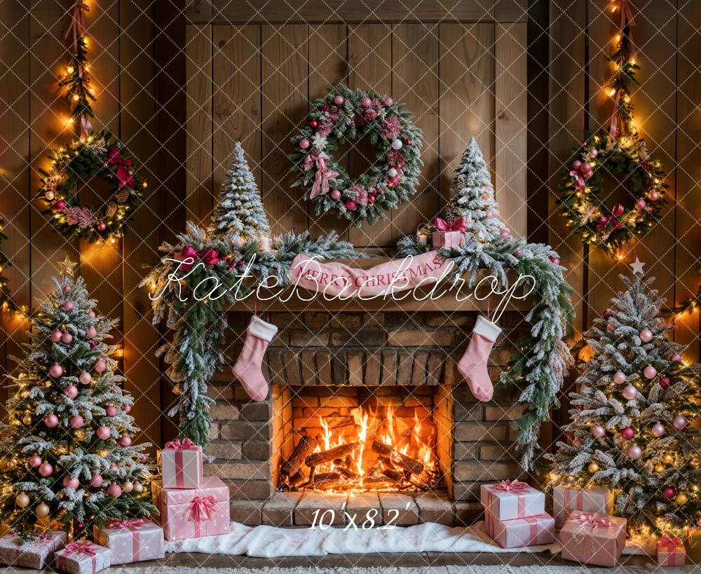 Kate Merry Christmas Fireplace Backdrop Designed by Emetselch - Kate Backdrop AU