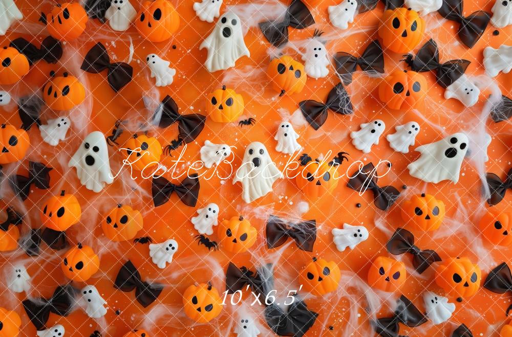 Kate Festive Halloween Pumpkins Ghosts Backdrop Designed by Patty Robert - Kate Backdrop AU