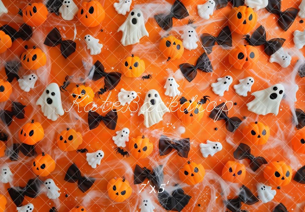 Kate Festive Halloween Pumpkins Ghosts Backdrop Designed by Patty Robert - Kate Backdrop AU