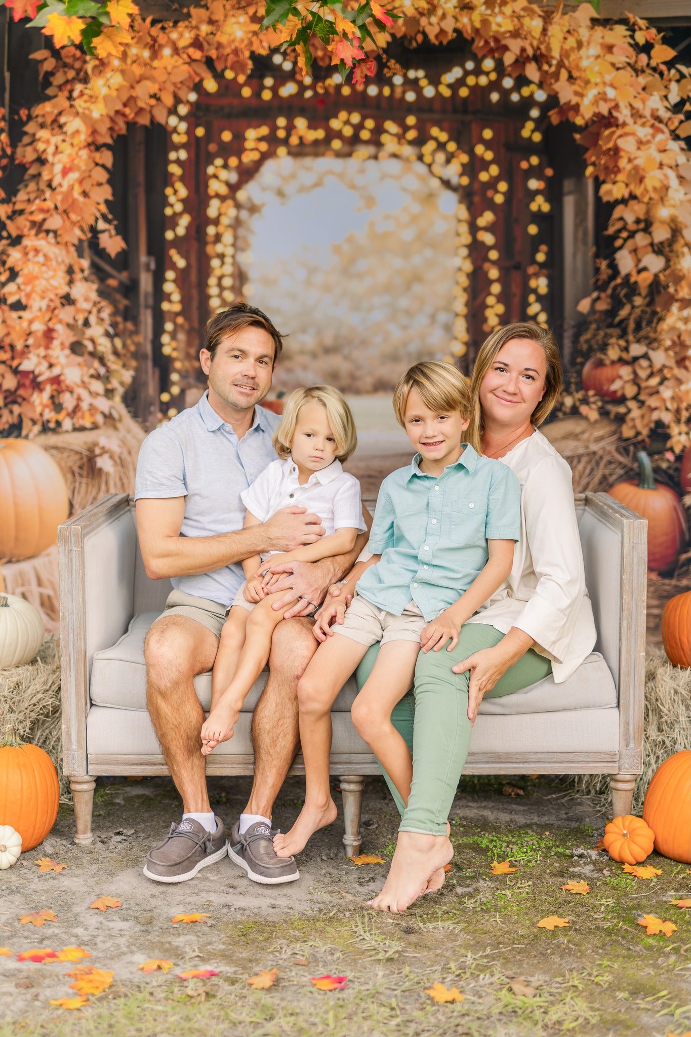 Kate Fall Maple Arch Pumpkins Barn Backdrop Designed by Emetselch