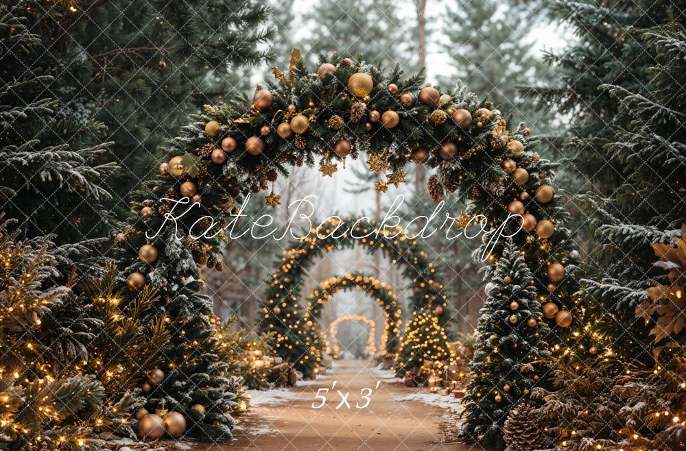 Kate Christmas Tree Archway Forest Backdrop Designed by Emetselch - Kate Backdrop AU