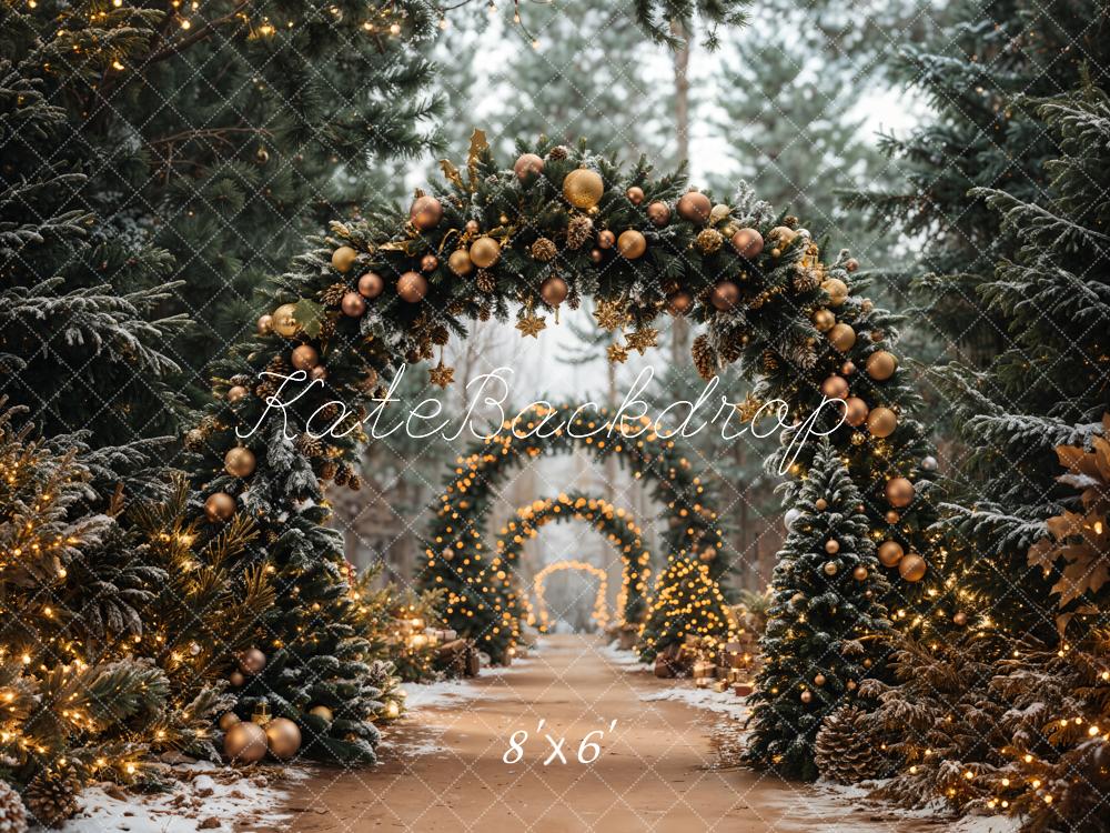 Kate Christmas Tree Archway Forest Backdrop Designed by Emetselch - Kate Backdrop AU