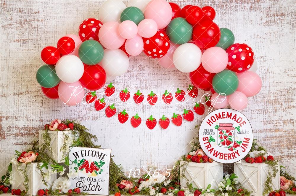 Kate Strawberry Patch Backdrop Designed by Megan Leigh Photography - Kate Backdrop AU