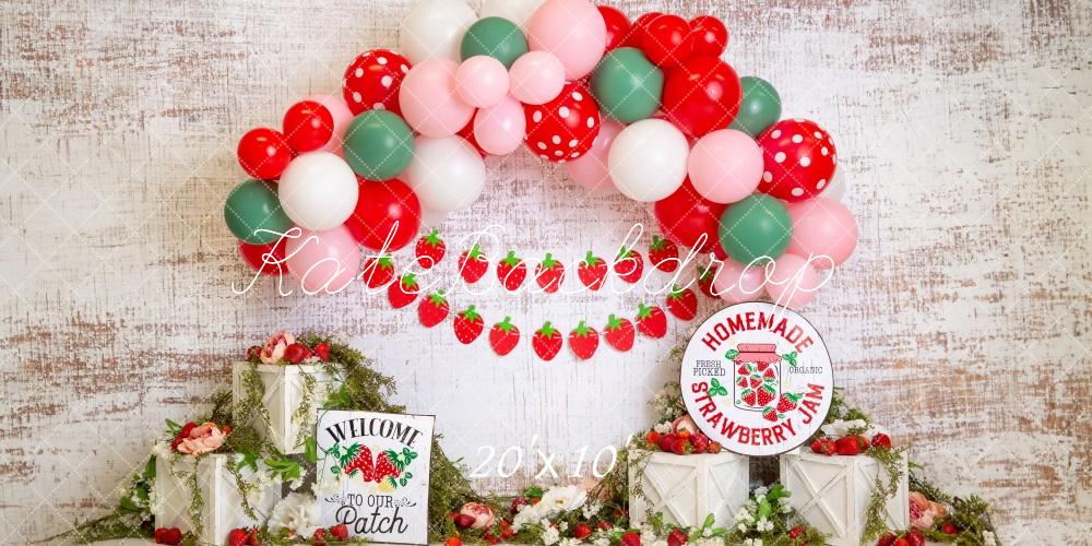 Kate Strawberry Patch Backdrop Designed by Megan Leigh Photography - Kate Backdrop AU