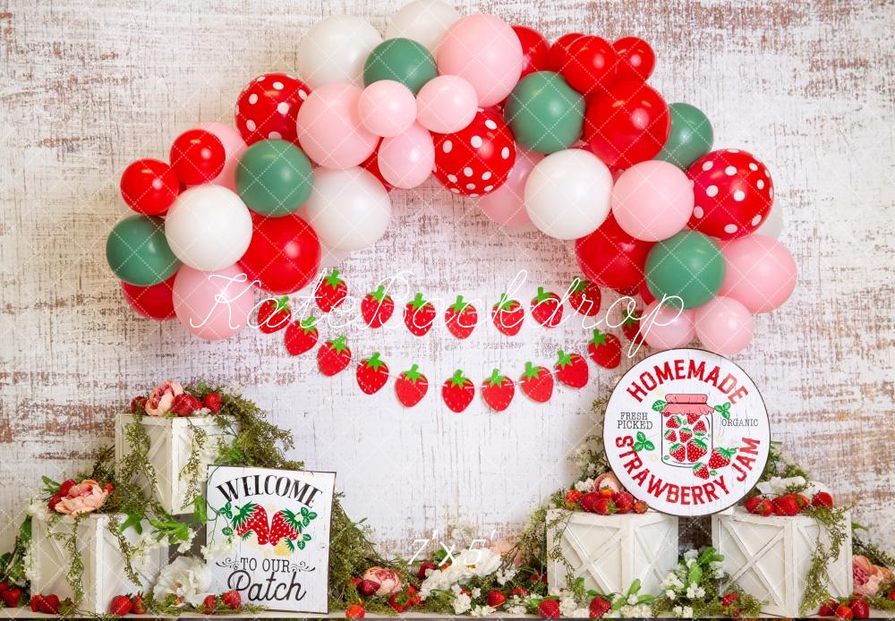 Kate Strawberry Patch Backdrop Designed by Megan Leigh Photography - Kate Backdrop AU