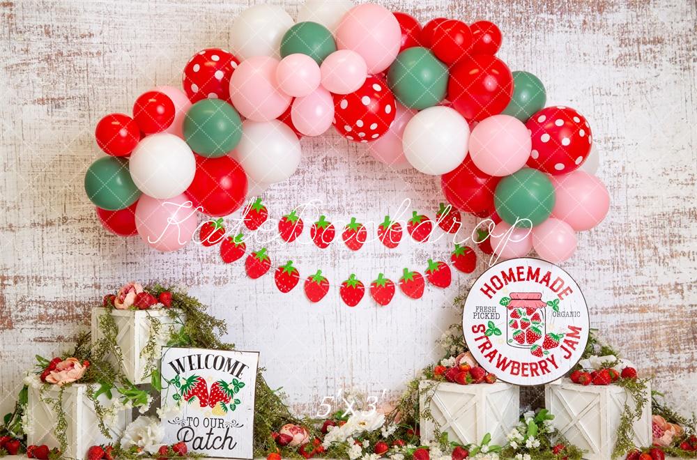 Kate Strawberry Patch Backdrop Designed by Megan Leigh Photography - Kate Backdrop AU