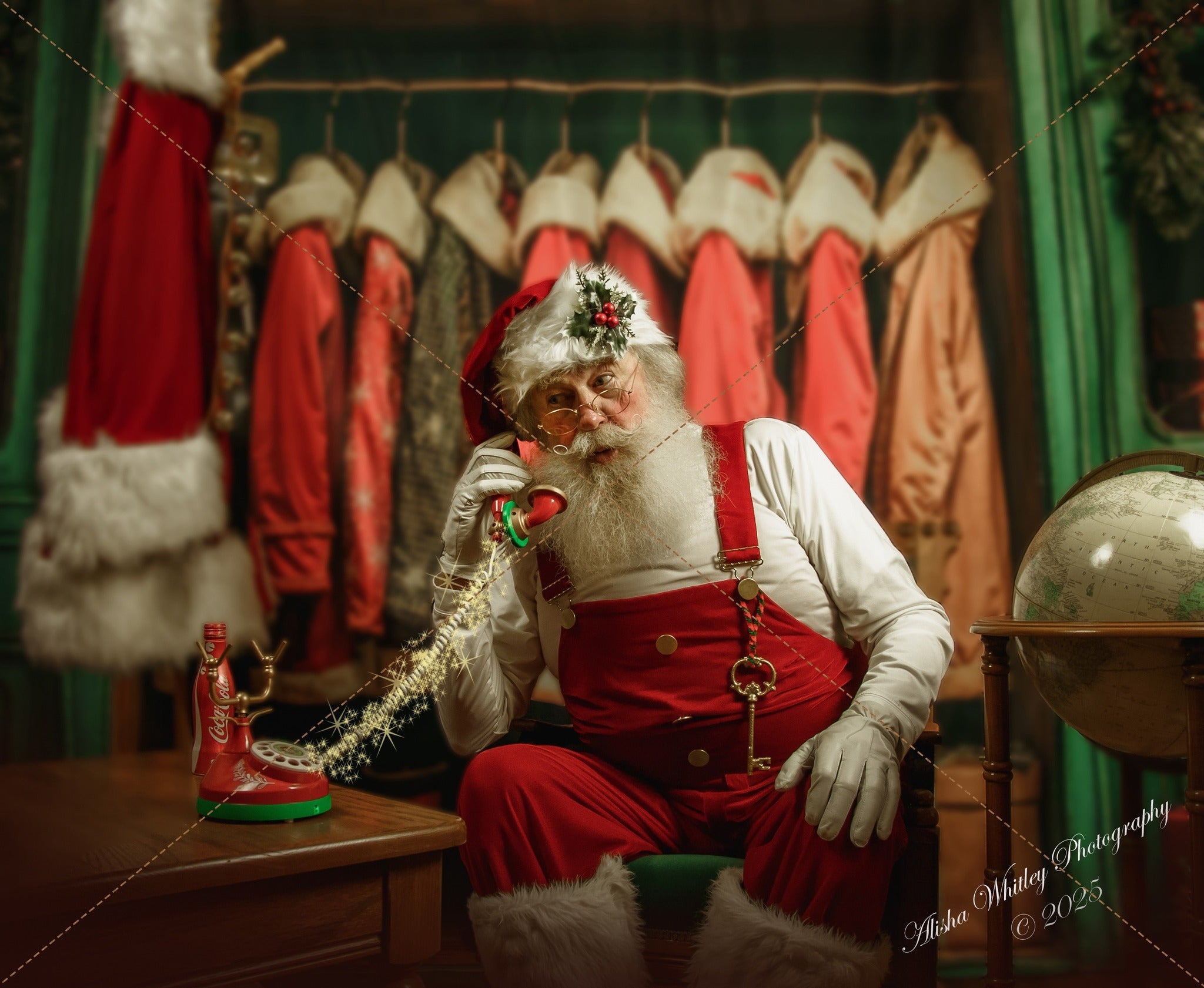 Kate Christmas Santa Coats Presents Backdrop Designed by Emetselch