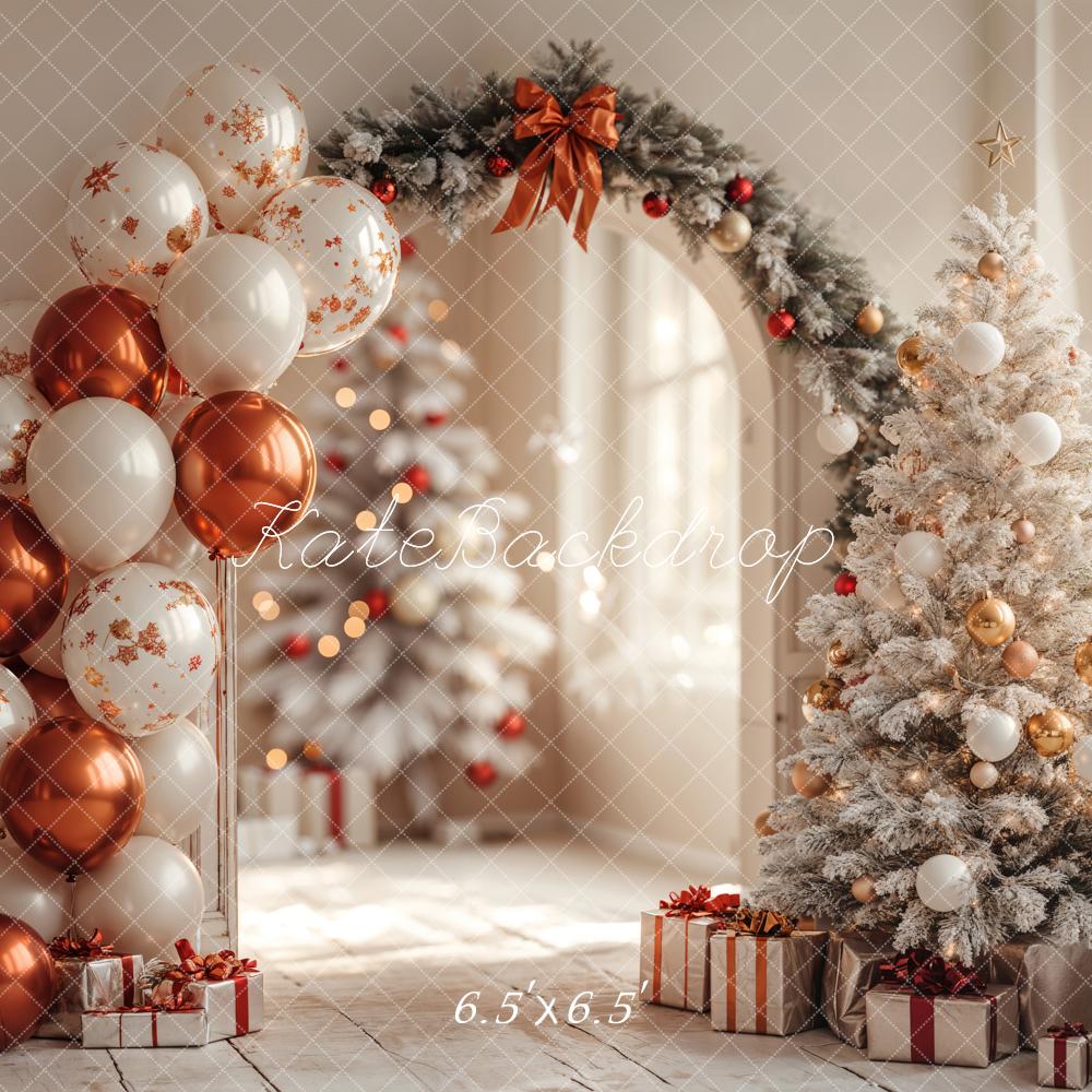 Kate Christmas Tree Balloons Arch Backdrop Designed by Emetselch - Kate Backdrop AU
