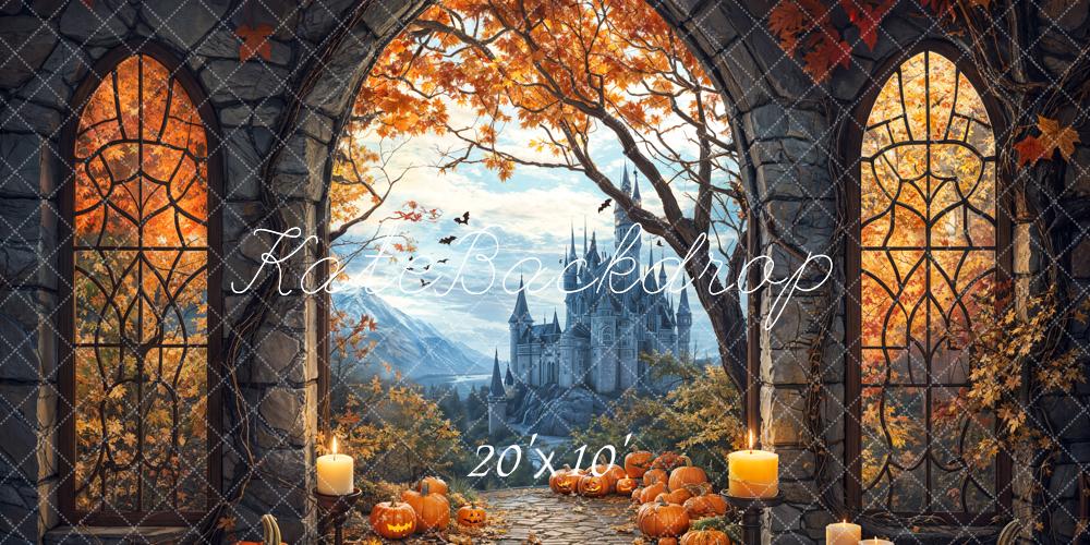 Kate Halloween Pumpkin Arch Castle Backdrop Designed by Emetselch - Kate Backdrop AU