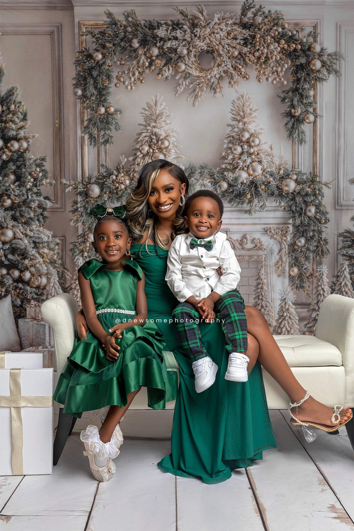 Kate Christmas White Vintage Brick Fireplace Room Set(8ftx8ft&10ftx8ft&8ftx10ft) - Kate Backdrop AU